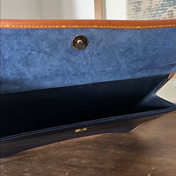 Navy and Tan Leather Women's Bag - Picture 5 of 11